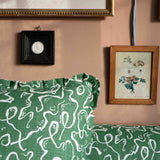 Karin’s Dress Sundborn Green ruffled cushion cover