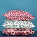 Marianne Red ruffled cushion cover